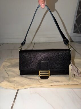 Divina Firenze Italian Pebbled Leather Black Bag – Made in Italy 🇮🇹